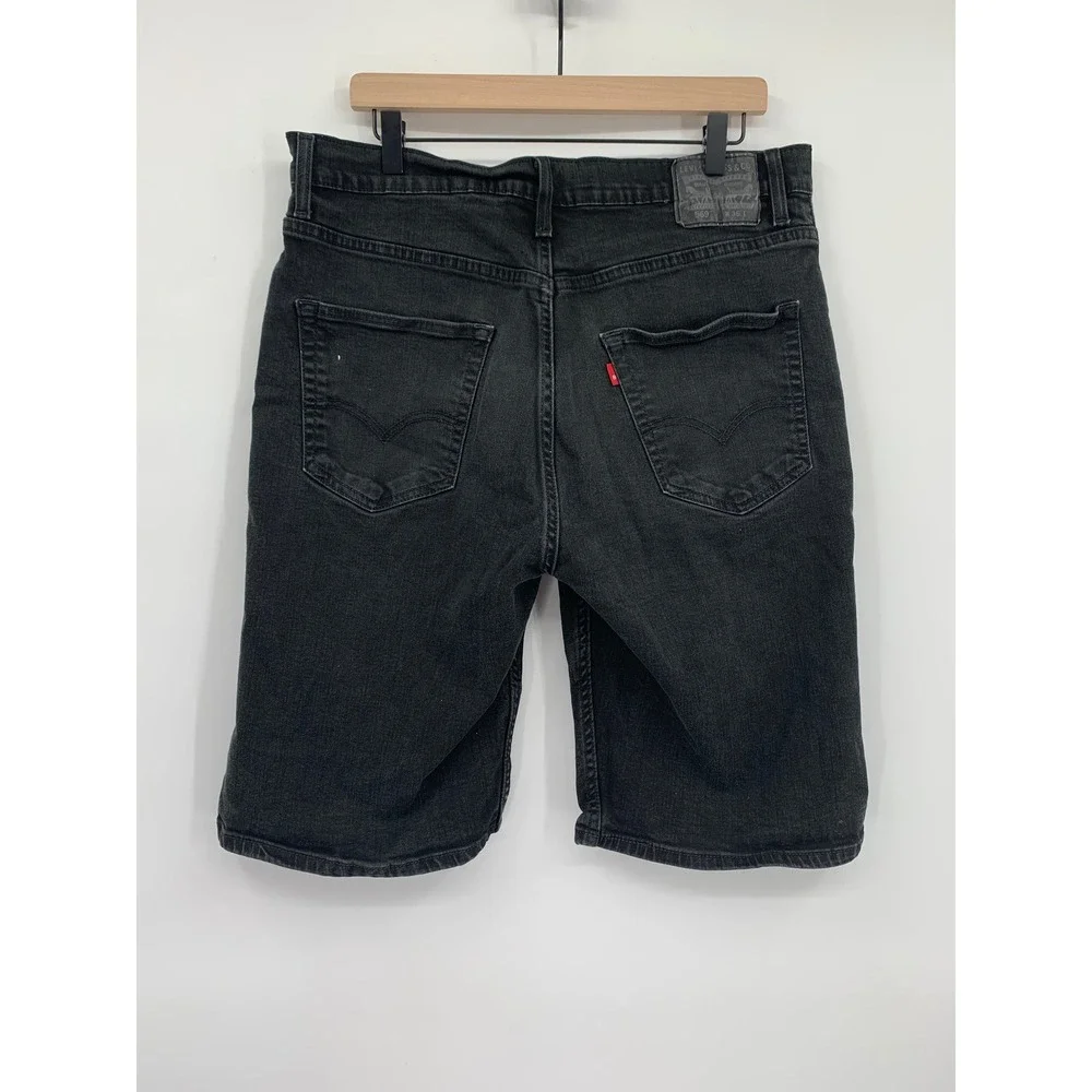 Levis 569 Shorts Mens 36 Black Loose Straight Fade Denim Jorts 12